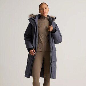 New Quince Down Parka Long Jacket. Small. Dark Grey. Waterproof. -33 degrees.